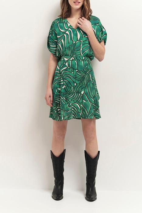 CAIDEN - GREEN GRASS TOP WITH ARTY PALM PRINT 2