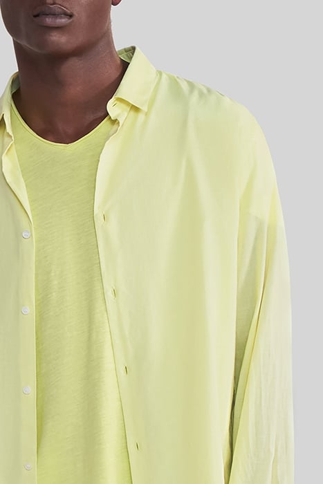 LIME ORGANIC COTTON VOILE SLIM SHIRT 7