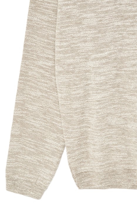 BEIGE MOULINÉ KNIT ROUND NECK SWEATER 7