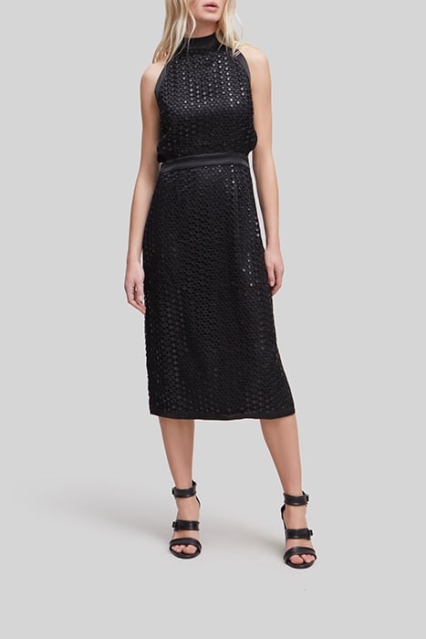 BLACK LACE MIDI DRESS WITH AMERICAN ARMHOLES 1