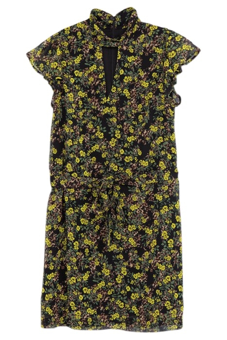 BLACK RECYCLED DRESS WITH FLORAL LEOPARD PRINT 4