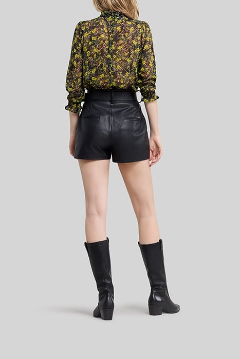 BLACK RECYCLED BLOUSE WITH FLORAL LEOPARD PRINT 4