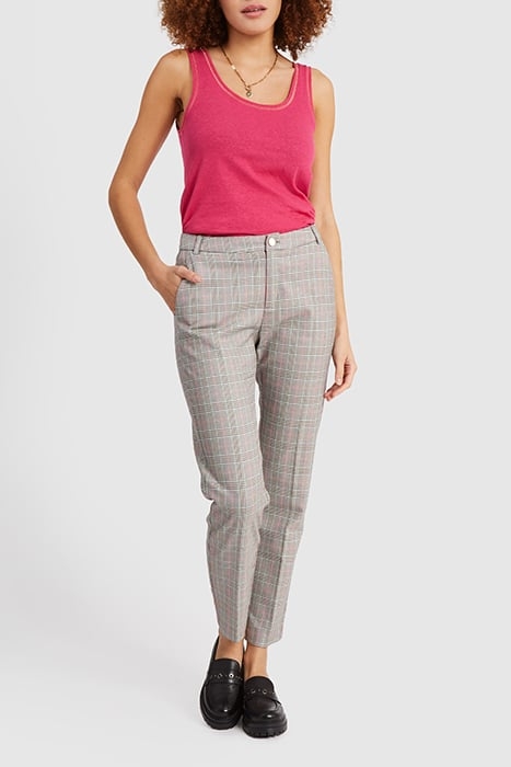 BEIGE CHECK SUIT TROUSERS 3