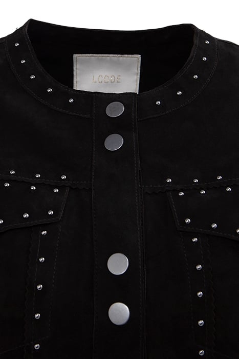 BLACK SUEDE STUDDED JACKET 6