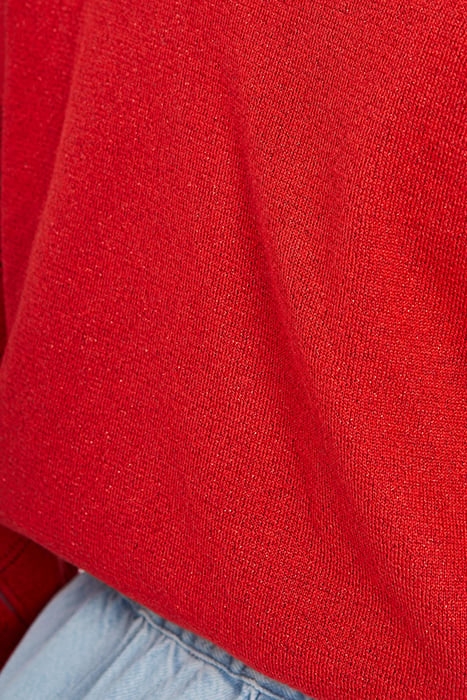 CRIMSON RED FINE LUREX KNIT SWEATER 5