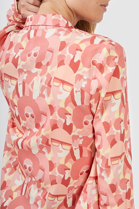 CRIMSON RED SHIRT WITH WOMEN PRINT 6