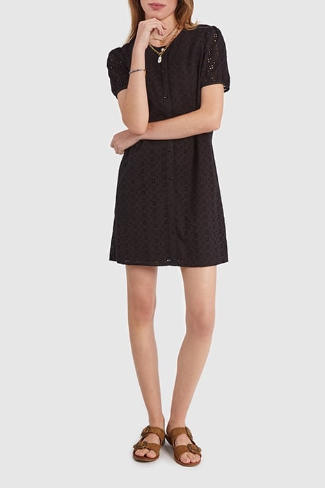 BLACK EYELET EMBROIDERY DRESS 4