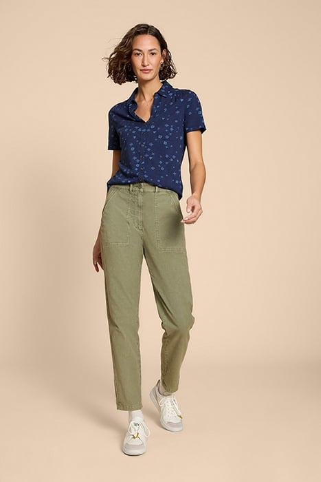 PENNY POCKET JERSEY SHIRT NAVY PRINT 3