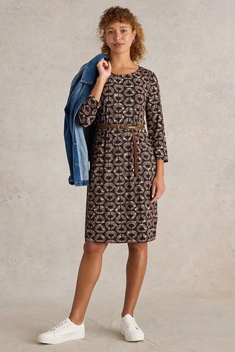 TALLIE JERSEY DRESS BLACK PRINT 1