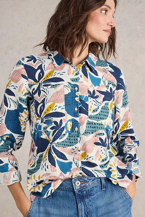 SOPHIE ORGANIC COTTON SHIRT IVORY PRINT 3