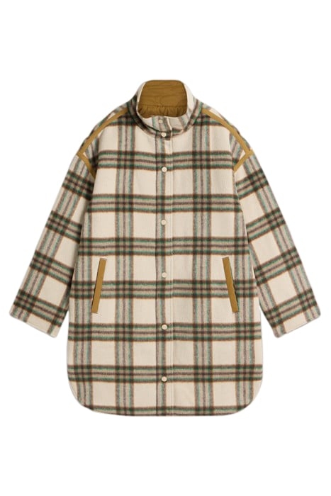 MARLOWE REVERSIBLE CHECK COAT IVORY MULTI 3