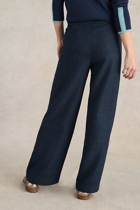 UNA TWEEDY WIDE LEG TROUSER NAVY MULTI 2
