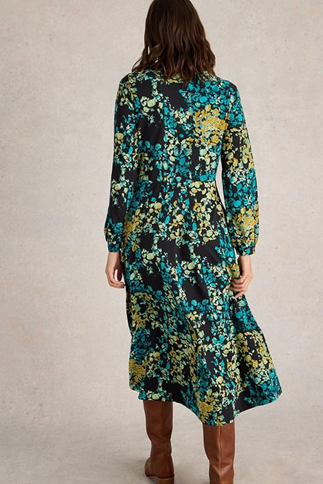 MEGAN JERSEY MIDI DRESS BLACK PRINT 2