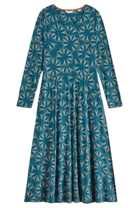 MADELINE JERSEY DRESS TEAL MULTI 3