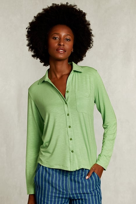 GREEN VISCOSE T-SHIRT WITH POCKET GREEN 1
