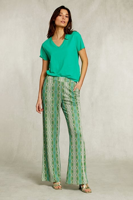 GREEN BASIC V-NECK T-SHIRT GREEN 3