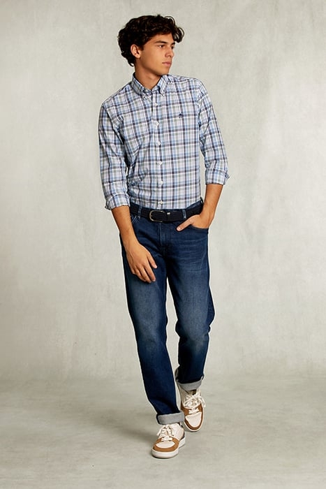 CUSTOM FIT PLAID SHIRT GREEN/BLUE 3