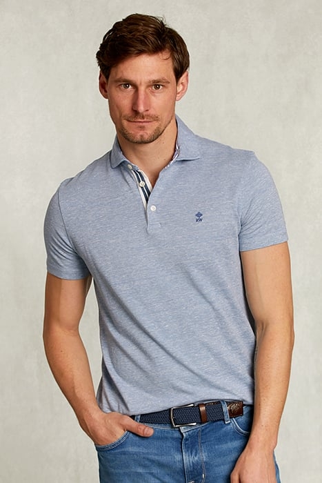 CUSTOM FIT COTTON POLO MOMBASA BLUE 1