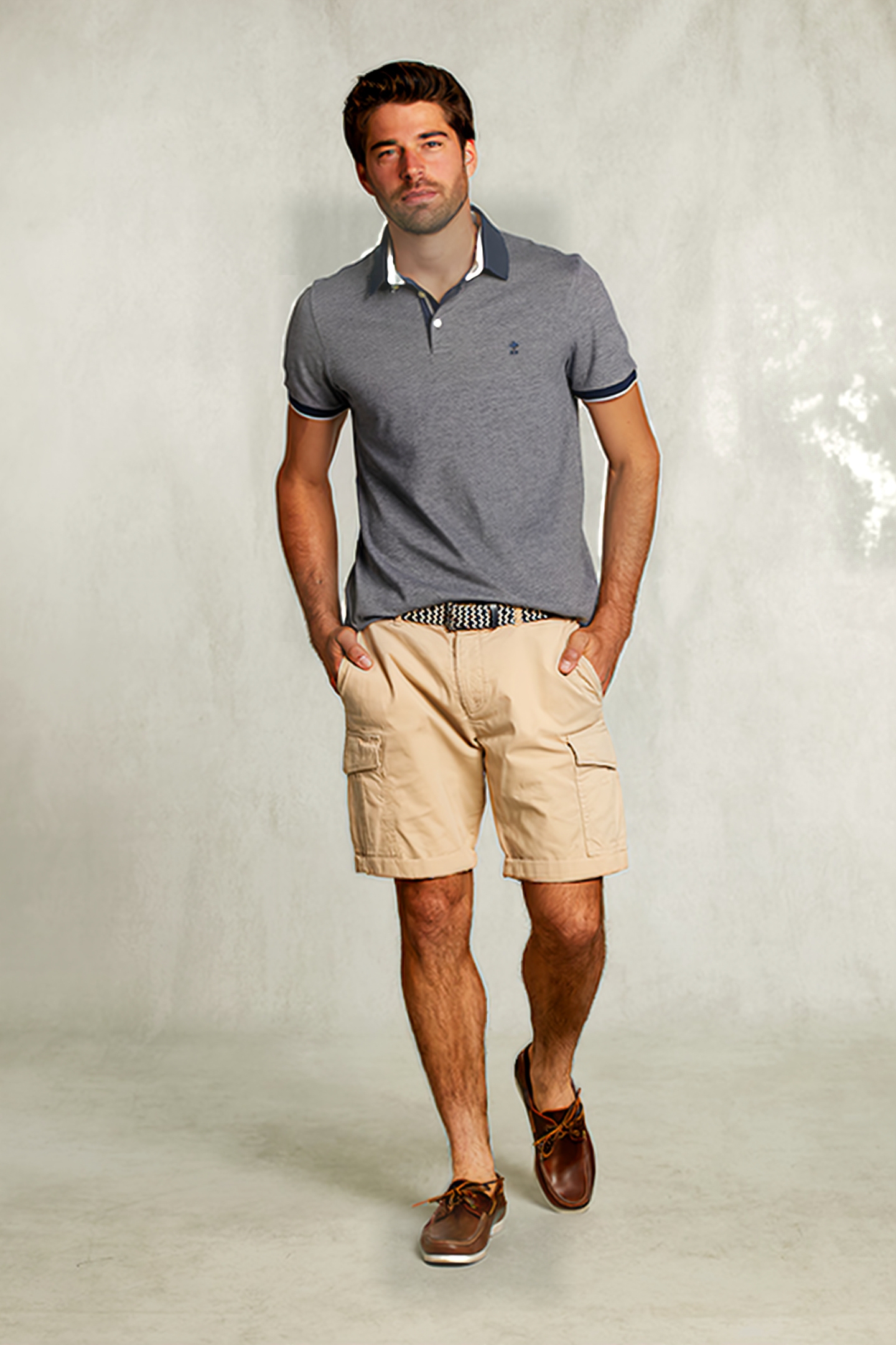 CUSTOM FIT COTTON POLO INDIAN OCEAN MIX BLUE 3