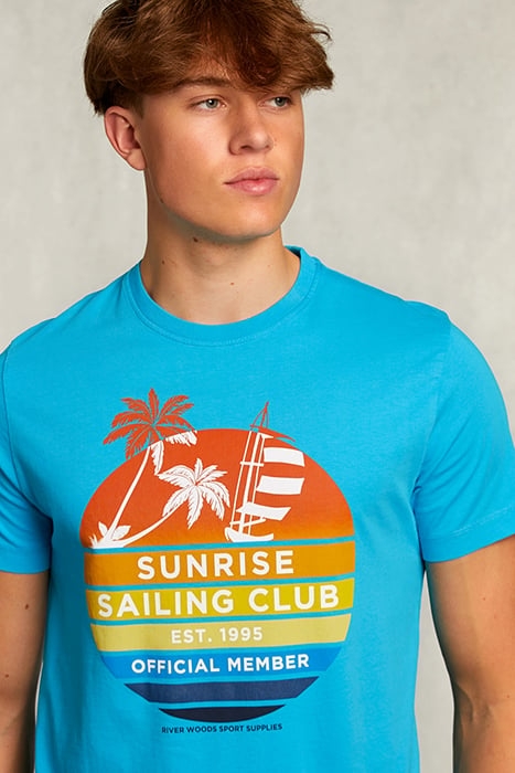 NORMAL FIT BASIC T-SHIRT IN ARUBA BLUE 4