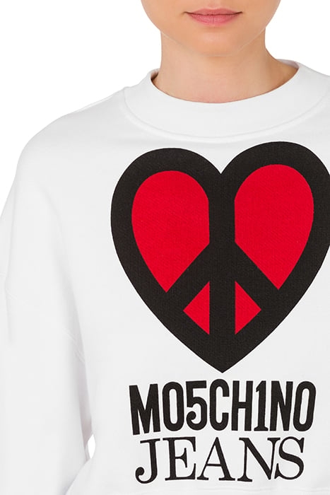 PEACE & LOVE COTTON SWEATSHIRT WHITE 4