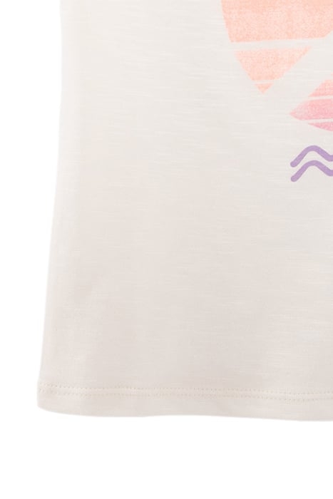GIRLS’ WHITE ORGANIC COTTON T-SHIRT, PEACE & LOVE SYMBOL 5