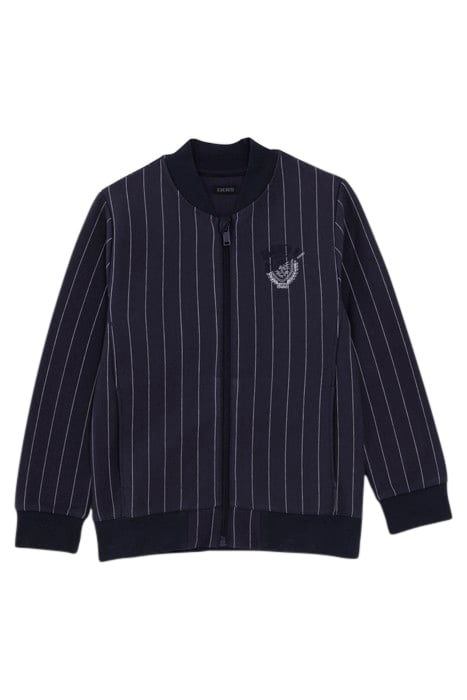 BOYS' NAVY PINSTRIPE KNIT CARDIGAN 1