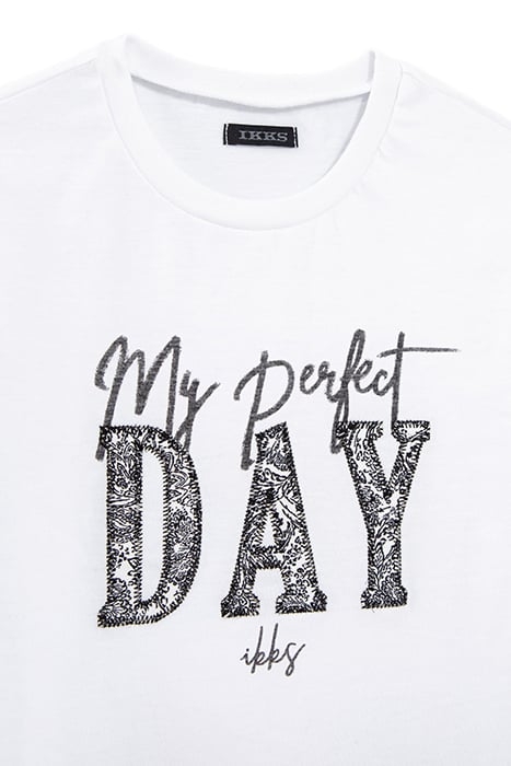 BOYS’ WHITE ORGANIC COTTON T-SHIRT WITH PRINT & EMBROIDERY 3