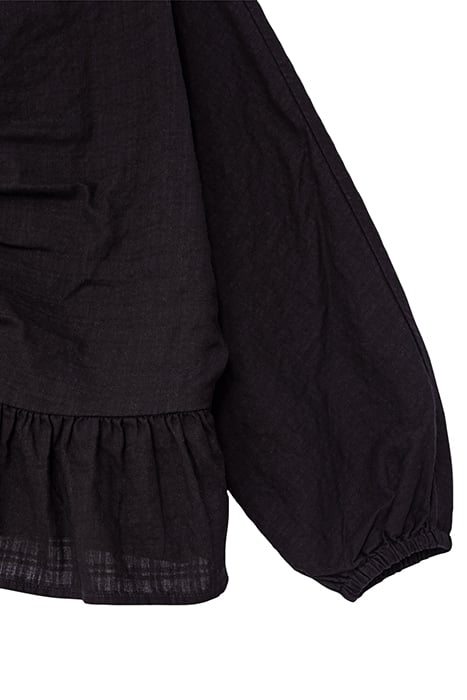 GIRLS’ BLACK BUTTONED WIDE BLOUSE WITH PEPLUM 4