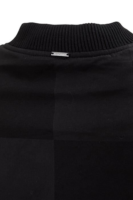 GIRLS' BLACK PADDED JACKET WITH TONE-ON-TONE CHECKERBOARD 6