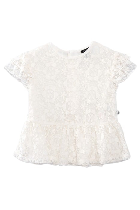 GIRLS’ OFF-WHITE BLOUSE WITH EMBROIDERED LACE 1