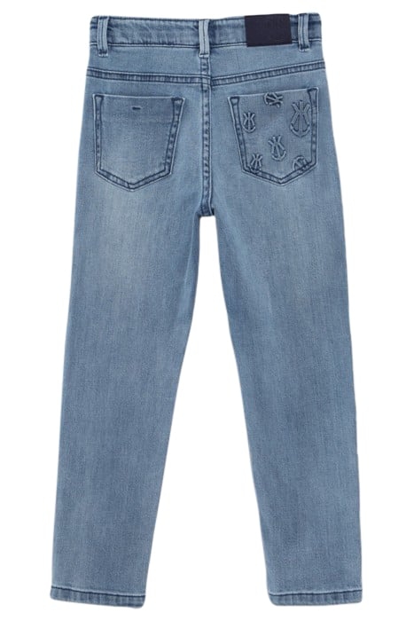 BOYS’ BLUE STRAIGHT JEANS WITH EMBOSSED ANCHORS 2