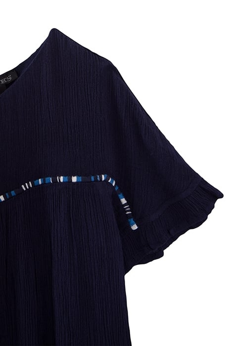 GIRL’S NAVY CREPE ATEBA BRACELET-STYLE EMBROIDERY DRESS 4