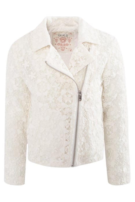 GIRLS’ OFF-WHITE LACE BIKER-STYLE JACKET 3
