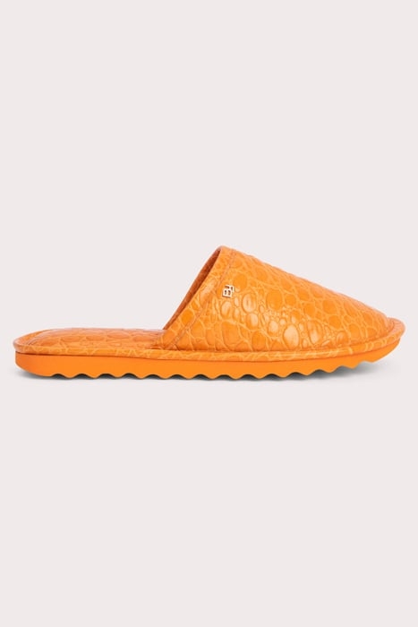 LARRY ORANGE CIRCULAR CROCO EMBOSSED LEATHER ORANGE 1