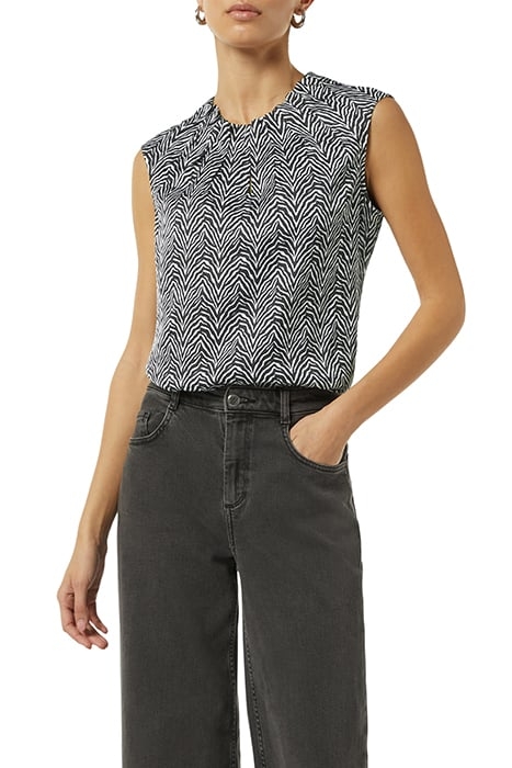 COMMA BLOUSES SLEEVELESS GREY/BLACK 1