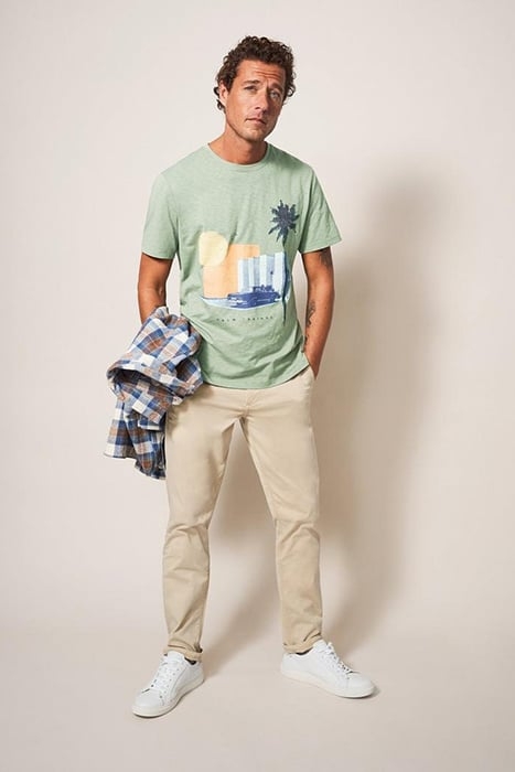 PALM SPRINGS GRAPHIC TEE DUSTY GREEN 1