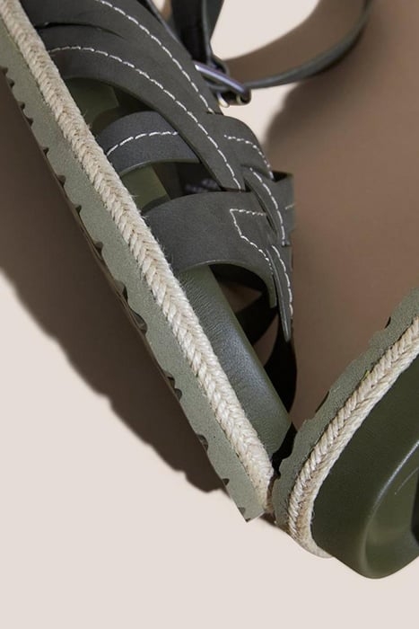 WEAVE FOOTBED SANDAL KHAKI GREEN 4