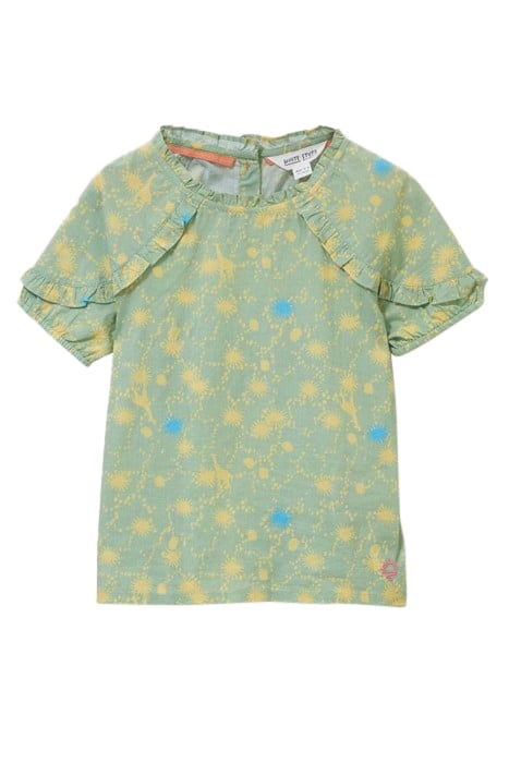 PRINTED WOVEN TOP GREEN MULTI 1