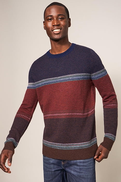 MIXED PATTERN CREW NAVY MULTI 1