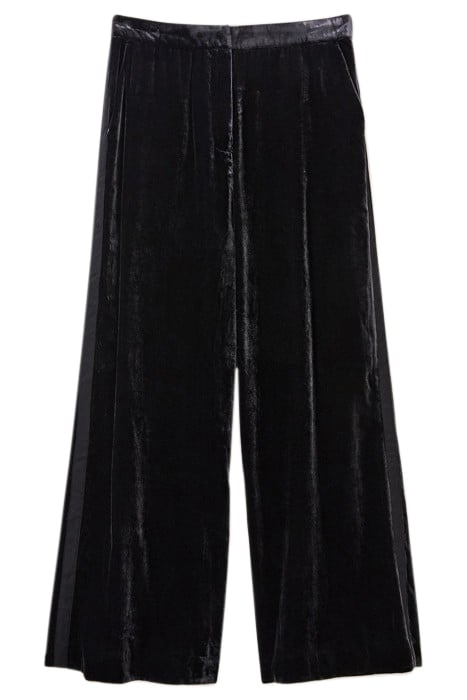 JENNY VELVET WIDE LEG TROUSER PURE BLACK 3
