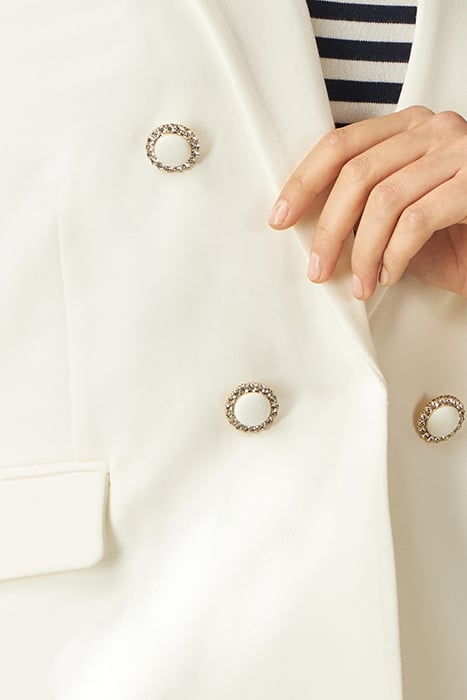 MILANO-STITCH BLAZER WITH JEWEL BUTTONS WHITE 5