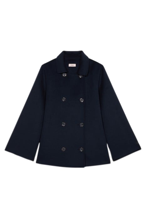 SHORT WOOL BLEND COAT BLUE 3