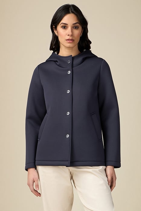 SHORT SCUBA FABRIC COAT BLUE 1