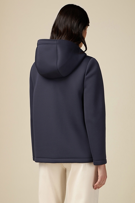 SHORT SCUBA FABRIC COAT BLUE 2