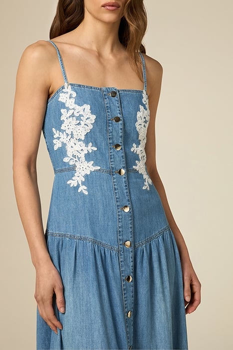 DENIM DRESS WITH EMBROIDERY BLUE 4