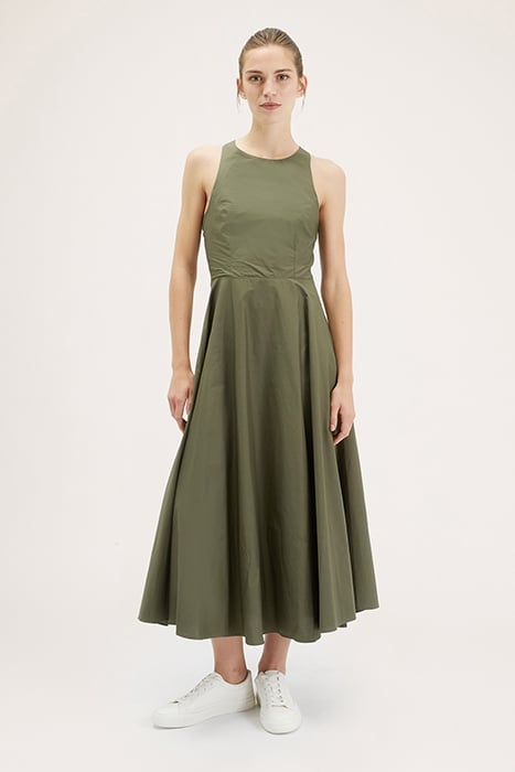 LONG DRESS WITH BACK CROSSOVER GREEN 1
