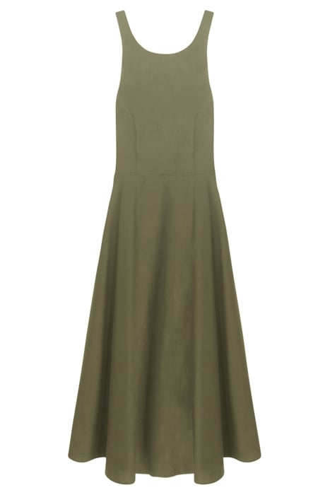 LONG DRESS WITH BACK CROSSOVER GREEN 3