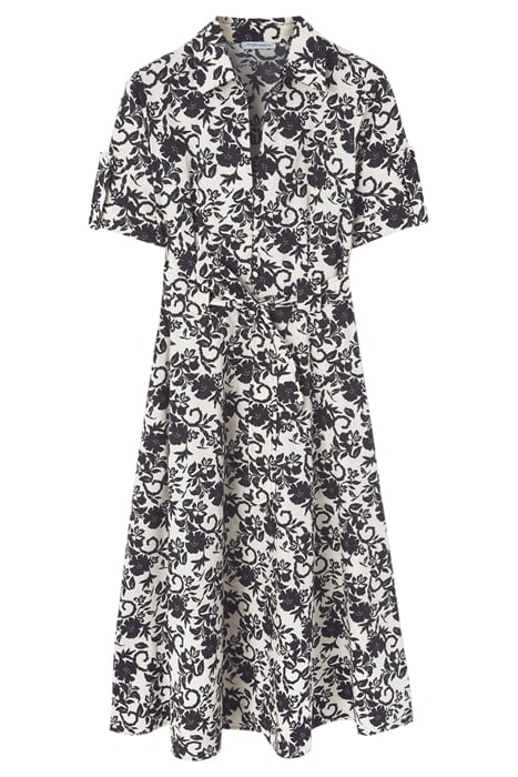FLORAL PATTERNED CHEMISIER DRESS WHITE 3