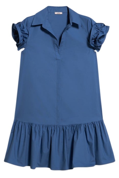 SHORT COTTON CHEMISIER DRESS BLUE 3